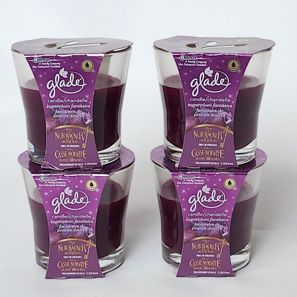 LOVELY GLADE Sugarplum Fantasies Luscious Plum and Violet Candle Lot of 4 BNIP - Picture 1 of 6
